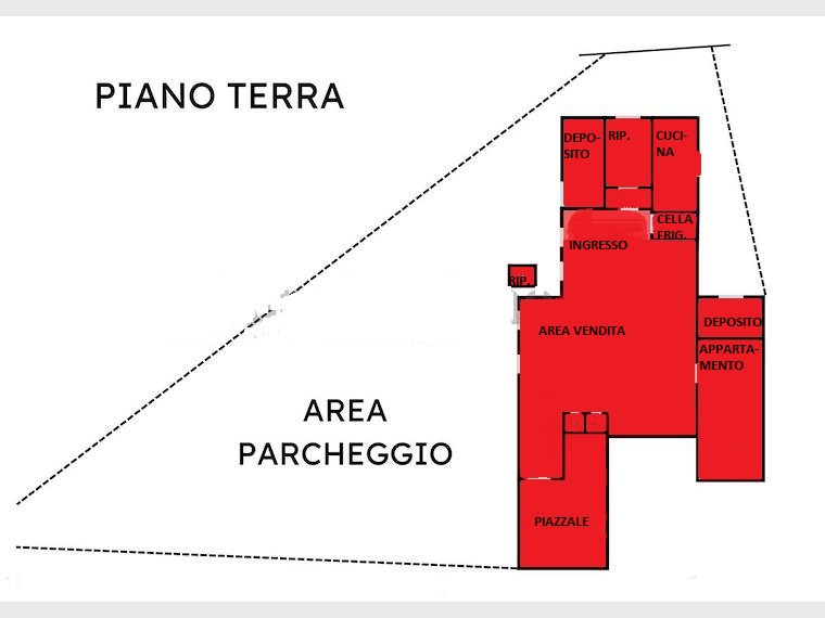 Locale commerciale con annesso parcheggio