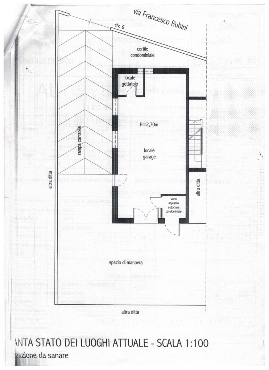 Garage / Parcheggio di  2 vani /60 mq  a Bari - Ceglie del Campo (zona via fanelli)