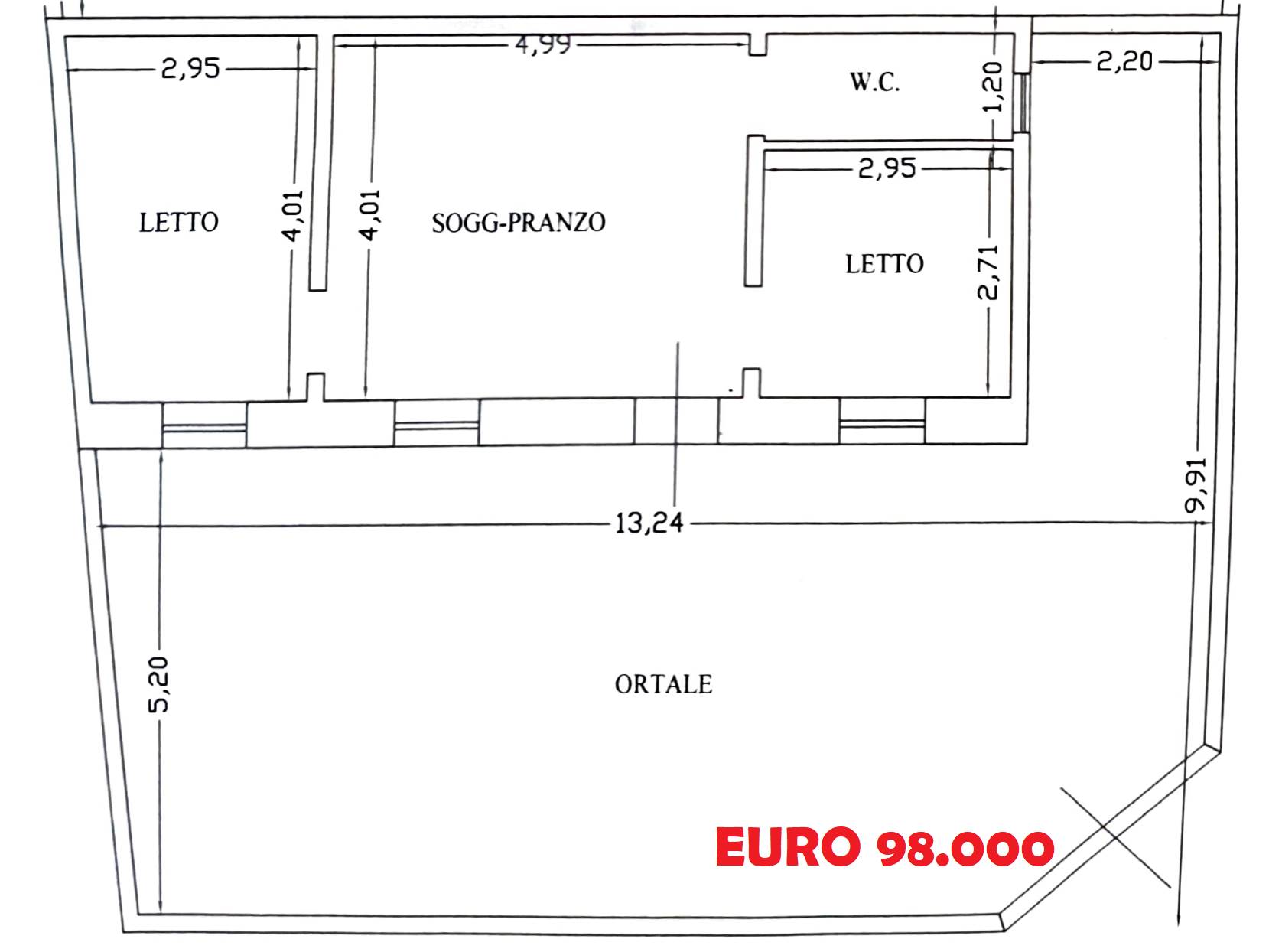 Villa (zona residenziale) di  3 vani /60 mq  a Manduria (zona SAN PIETRO IN BEVAGNA)