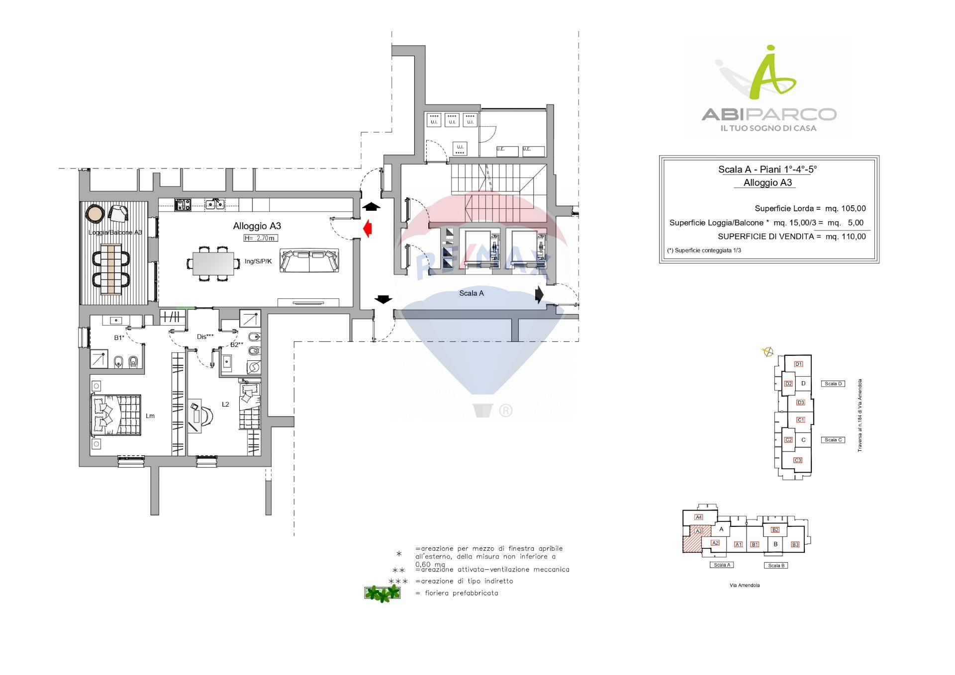 Appartamento di  3 vani /110 mq  a Bari - San Pasquale alta (zona S. Pasquale)